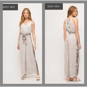Mystree Snake and Leopard Print Jumpsuit SMALL $82